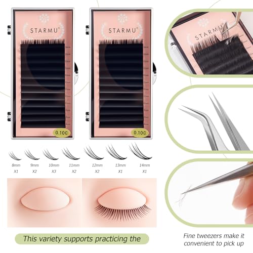 Eyelash Extension Practice Kit with Mannequin Head & 4 Replaceable Eyelids