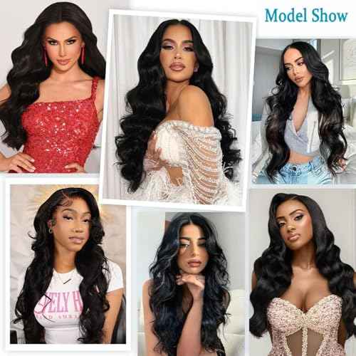 IWISH Body Wave Wig Human Hair 5x5 HD Lace Closure Glueless Wig Pre Plucked Human Hair Lace Front Wigs for Women Natural Black Color 28 Inch