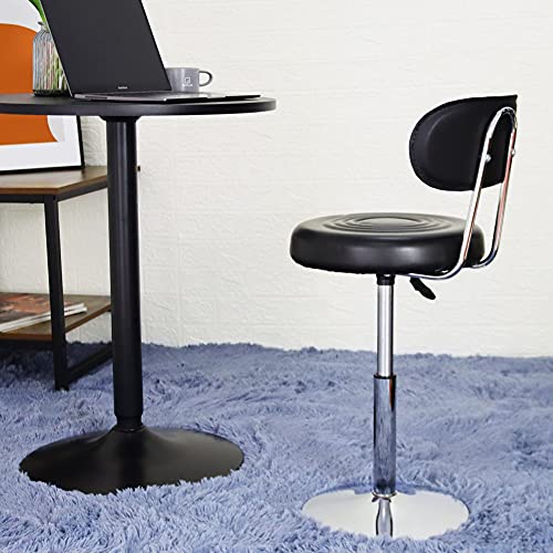 Black PU Leather Swivel Salon Chair with Backrest