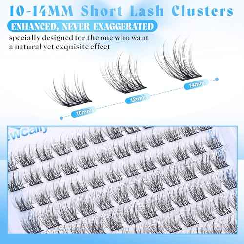 Natural Lash Clusters Eyelash Extensions C-curly Short Individual Lashes 10-14mm Wispy DIY Lash Extension Eyelash Clusters by Newcally