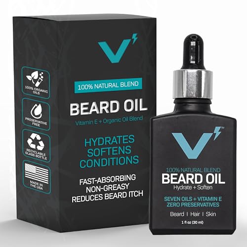 VOLT Beard Oil for Men, All-Natural Vegan Beard Moisturizer with Essential Oils for Beard, Hair & Skin, Argan & Jojoba Oil, Hydrates, Nourishes & Adds Shine, Everest Scent, 1 Oz Glass Bottle