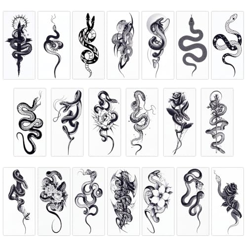 Snake Temporary Tattoos - 20 Sheets Waterproof Stickers