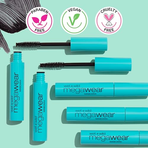 wet n wild Enhance and Define Megawear Mascara, Gentle Gel Volumizing Formula, Black + wet n wild Color Icon Glitter Eyeshadow Shimmer Nudecomer