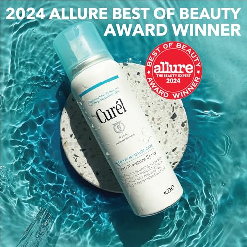 Curel Japanese Skin Care Deep Moisture Spray, Spray on Moisturizer for Dry Skin, Face Hydrating Spray with Ceramides, 5 Oz
