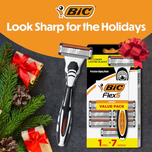 BIC Flex 5 Men's 7-Cartridge Shaving Razor Kit — 5-Blade Precision