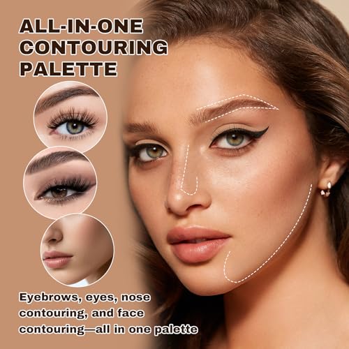 3-Color Waterproof Eyebrow Powder Palette with Mirror & Brush