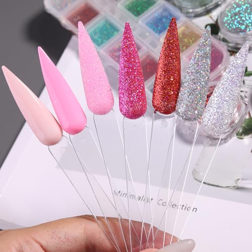 150 Pcs Nail Swatch Sticks with Ring - Stiletto Tips