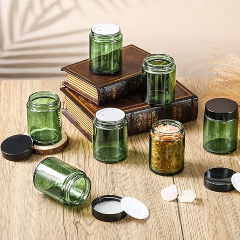 Domensi 24 Pcs 6oz Glass Storage Jars with Leakproof Lids