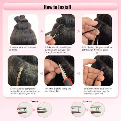 Senmy Microlink Hair Extensions Human Hair 22inch Natural Micro Loop Hair Extensions #4/613 Brown mix Blonde Micro Ring Human Hair Extensions 0.5g/strand 50g/pack Microbead Extensions Human Hair