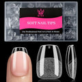 Extra Short Coffin False Nail Tips - 510 PCS Clear Gel Extensions