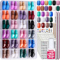 Teenitor Short Press On Nails Set - 576 Pcs Matte & Glossy Fake Nails with Glue and Decor