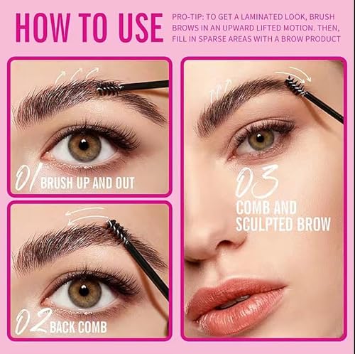 Transparent Eyebrow Gel Set - 16-Hour Waterproof Brow Glue