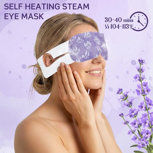 50 Pack Heated Steam Eye Masks - Lavender Self-Heating Relief