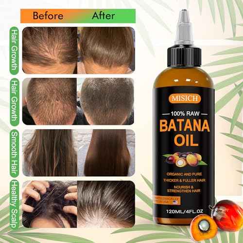 Dr Sebi Raw Batana Oil, 100% Natural Organic Hair Growth Oil for Men & Women, Sourced from Honduras, Pure, Unrefined, Enhances Thickness, Prevent Hair Loss 4 Oz