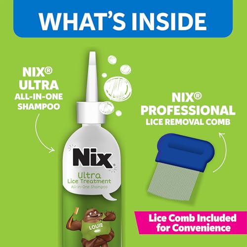 Nix Ultra Superlice Treatment Shampoo with Lice Comb, 4 Fl Oz