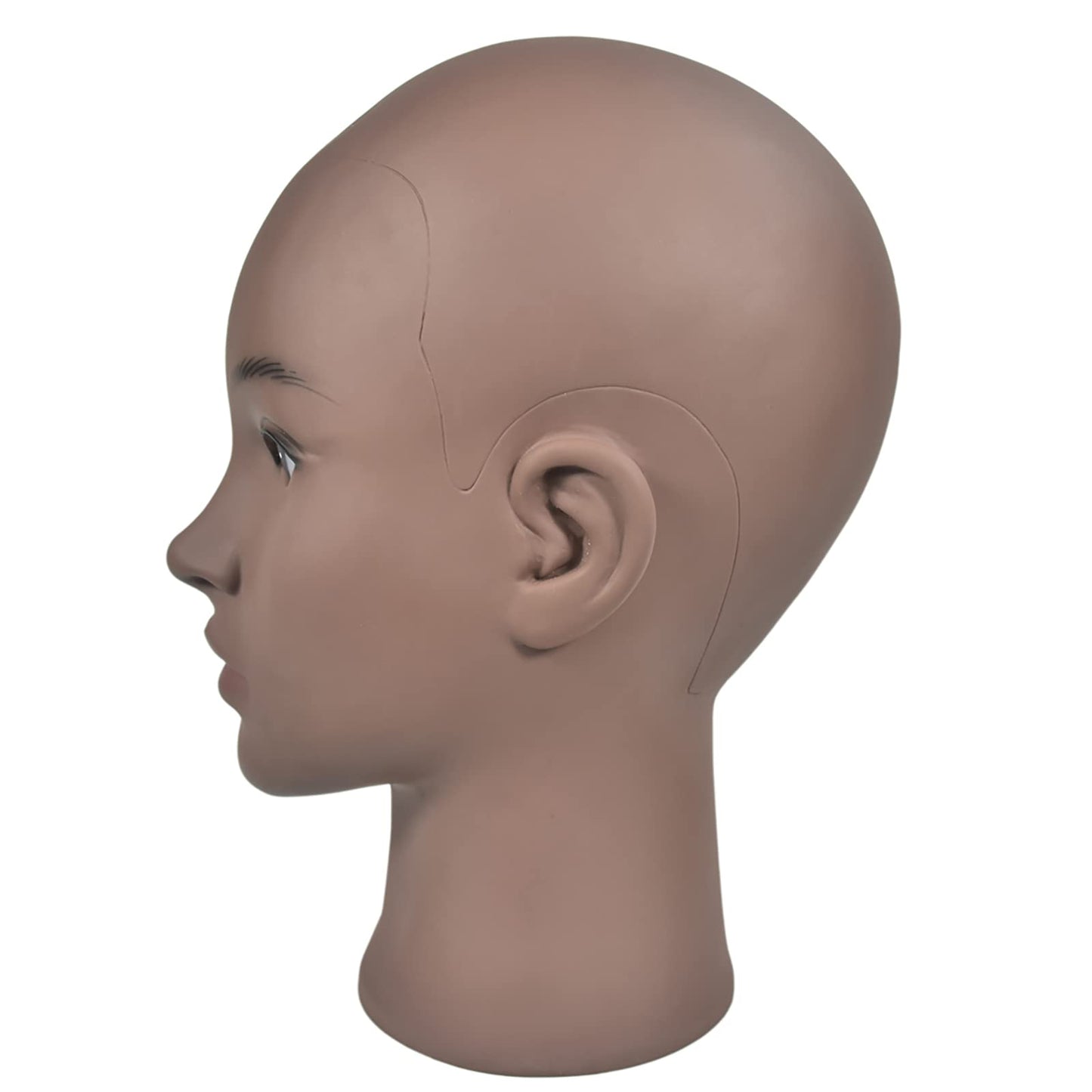 MIAOMANZI Bald Female Training Head Cosmetology Mannequin Head for Wigs Making and Display with Free clamp