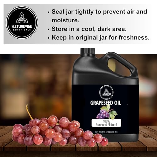 Naturevibe Botanicals Grapeseed Oil 32oz and Argan Oil 32oz|Oil Combo