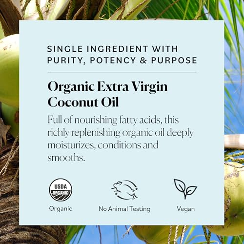 Sky Organics - Multipurpose Organic Coconut Oil for Skin & Hair, 16.9 fl oz - Extra Virgin Hair Oil & Body Moisturizer - Vitamins, Antioxidants & Fatty Acids - Vegan, Cruelty Free