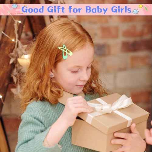 obeoby 120 Pcs 40 Colors Metal Snap Hair Clips, 2 Inch Hair Barrettes Hair Accessories for Girls Toddlers Women Stocking Stuffers Christmas Gifts