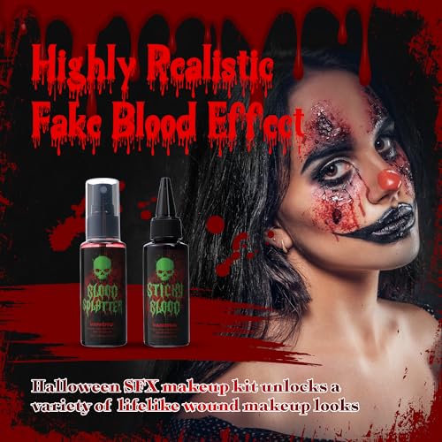 Halloween SFX Fake Blood Makeup Kit with Scars & Tattoos