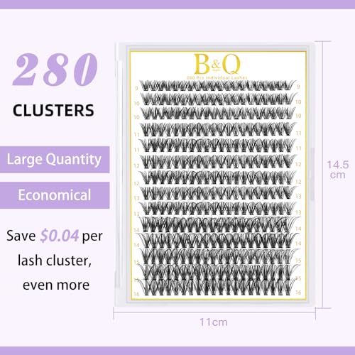 40D D-Curl Lash Clusters 280PCS DIY Kit - Cat Eye Extensions