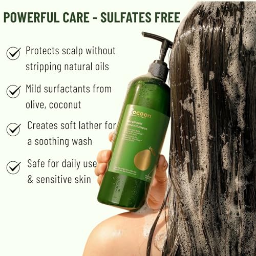 Cocoon Pomelo Oil Shampoo with Xylishine & Amino Acid, Hair Growth Product for Thinning, Damaged, Organic Shampoo No Sulfate, Vegan, Soften, Reduce Loss & Volumize Hair Growth
