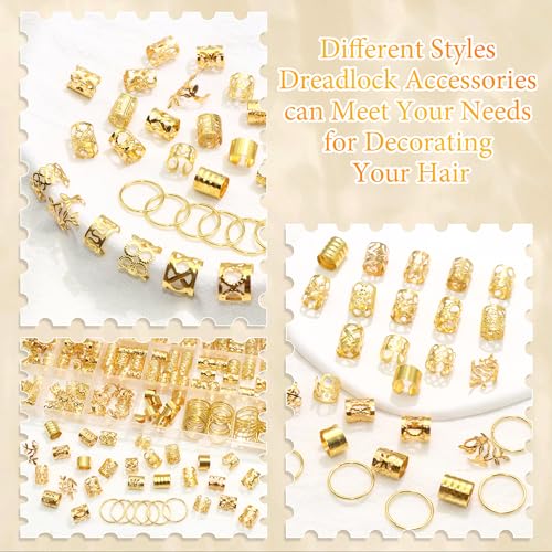280PC Gold Hair Jewelry Set for Braids, Locs & Dreadlocks