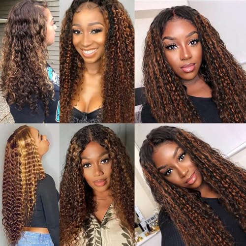 Kinky Curly Human Hair Bundles 22 24 26 inch Color 30