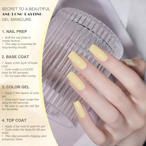 Vishine Soft Yellow Gel Nail Polish L328 - 16ml UV LED Soak-Off for DIY Manicure