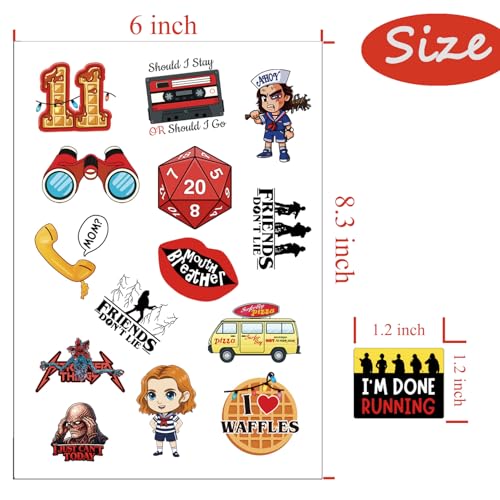 Stranger Things Temporary Tattoos for Kids, 56 Pcs