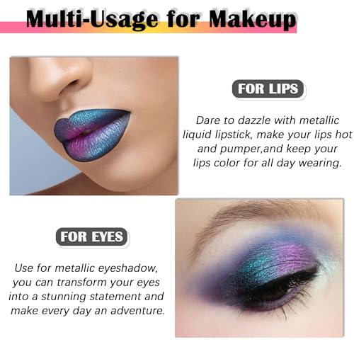 Maydear Chameleon Lipstick, High Pigmented Pink Lipstick for Women Metallic Shine Lip Gloss, Full-Coverage Multichrome Lipstick Long Lasting Rainbow Lip Makeup, Fuchsia(01)