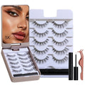 BS-MALL False Eyelashes ? Wispy Lashes 100% Handmade Natural Look, Reusable & Durable, Includes 5X Magnifying Mirror and Application Kit (Style02)