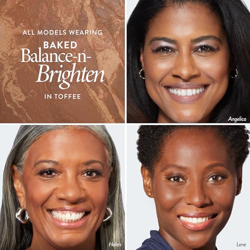 LAURA GELLER Baked Balance-n-Brighten Foundation with Retractable Airbrush Kabuki Brush Makeup Set, Toffee (2 PC)