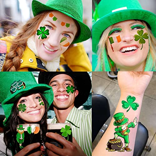 St. Patrick's Day Temporary Tattoos, 229+ PCS, 28 Sheets