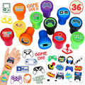 Video Game Party Favors Set - 24 Tattoos & 12 Stamps