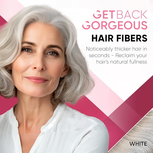 GBG Hair Building Fibers 25g White for Thinning Hair, Cruelty-Free, Pack of 1