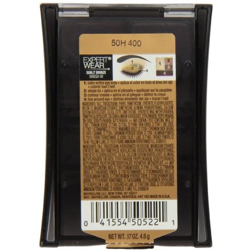Maybelline New York Expert Wear Eyeshadow Quads, 50q Sunlit Bronze Modern Metallics, 0.17 Ounce