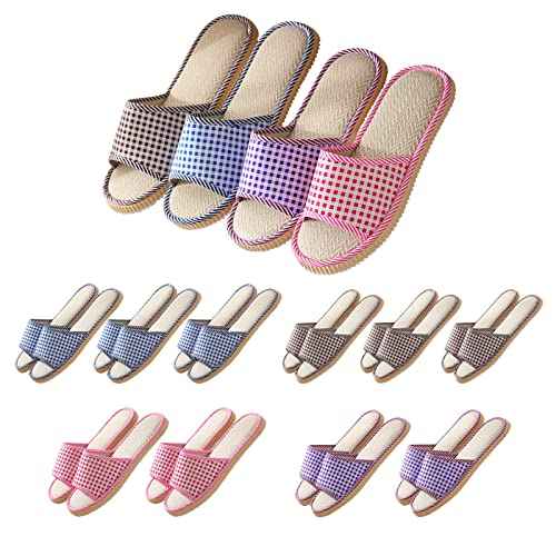 10 Pairs Washable House Slippers for Guests,Disposable Slippers for Guests,Breathable Open Toe Indoor Slipper,Spa Slipper for Guests,Home,Bedroom,Hotel,Travel,Unisex Universal Size(6 Large Size+4