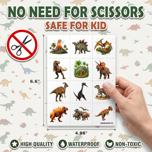 96 PCS Dinosaur Temporary Tattoos for Kids | Party Favors