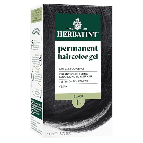 Herbatint 1N Black Permanent Hair Dye - 100% Gray Coverage