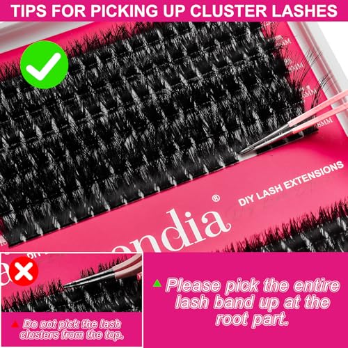 Fowendia Fluffy Lash Clusters Kit - 80D 100D D-Curl Eyelash Extensions