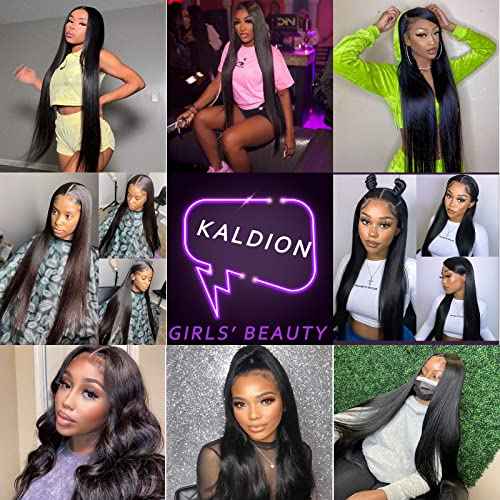 Straight Lace Front Wigs Human Hair 13x4 HD Transparent Lace Frontal Wig for Black Women Glueless Brazilian Virgin Hair 180% Density Pre Plucked with Baby Hair Hairline