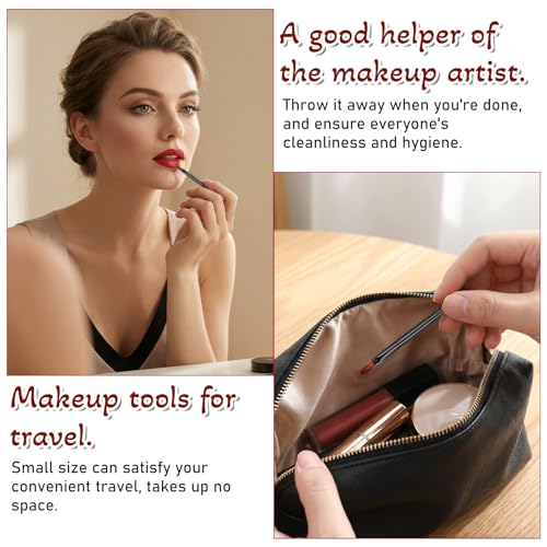 120 Pcs Disposable Lip Brushes with Protective Caps