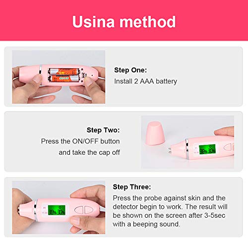 Portable Skin Analyzer Pen with LCD Display - Moisture & Oil Tester