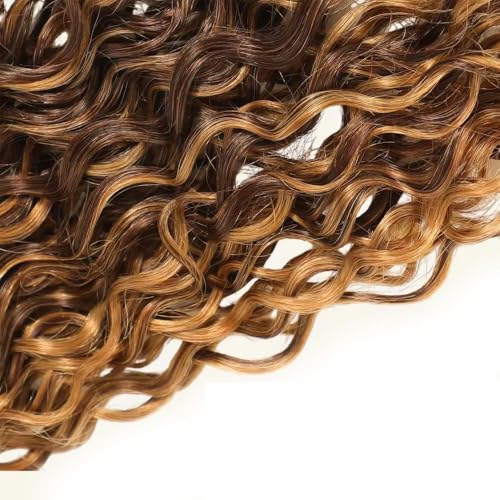 Highlight Blonde #4/27WT Water Wave Human Hair Bundles 24-28 Inch Wavy Extensions