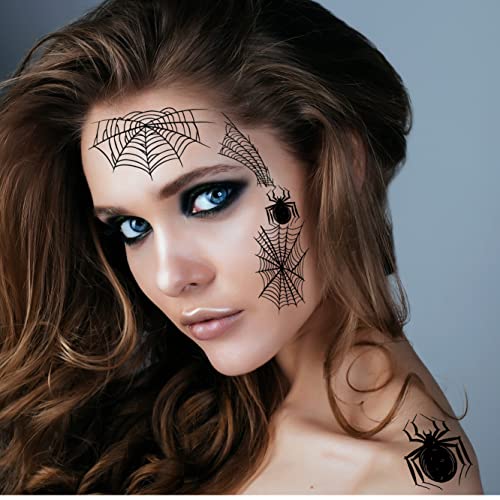 Kotbs Halloween Temporary Tattoos - 12 Sheets Spider Bat Pumpkin