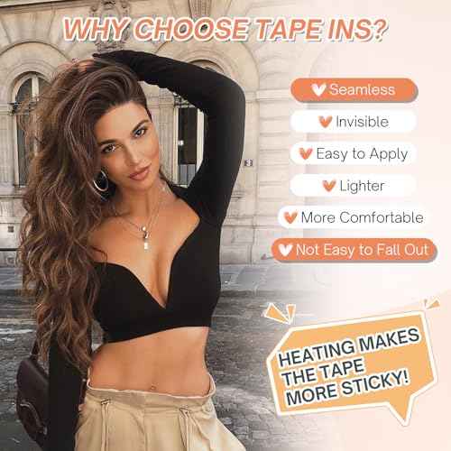 Benehair Tape in Hair Extensions Human Hair, Dark Brown Remy Hair Extensions Straight Human Hair Tape in Extensions Invisible 10pcs 20g 14 inch