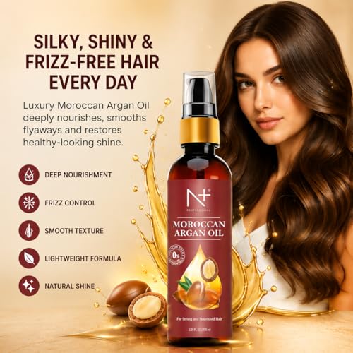 N PLUS Moroccan Argan Oil for Hair - Dry & Damaged Hair Treatment