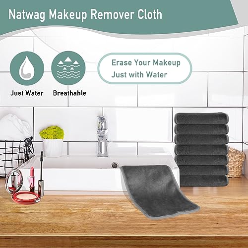 Natwag Makeup Remover Cloth Towels, Grey/Pink