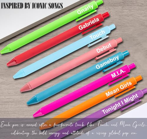 GIFTSFARM Kats Kpop Gel Pens Set - Inspired by KATSEYE, Cute Office Supplies for Music Fans